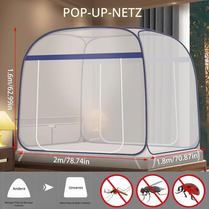 Moskitonetz Bett,180X200cm Moskitonetz Bett Pop Up,Zusammenklappbares Mosquito Net Bed,Faltbares Ant