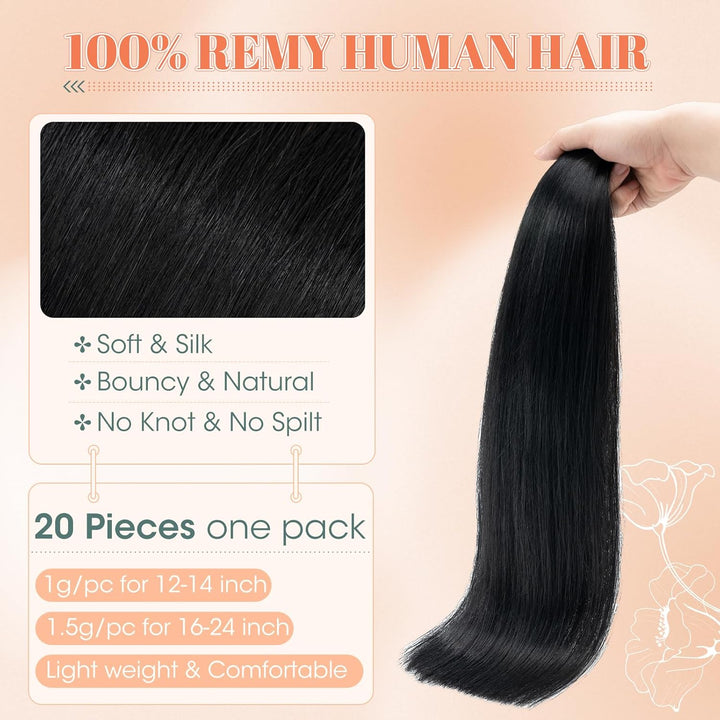 Benehair Tape in Extensions Echthaar, Invisible Tape Extensions Echt Haar, 20Pcs 30g Haarverlängerun