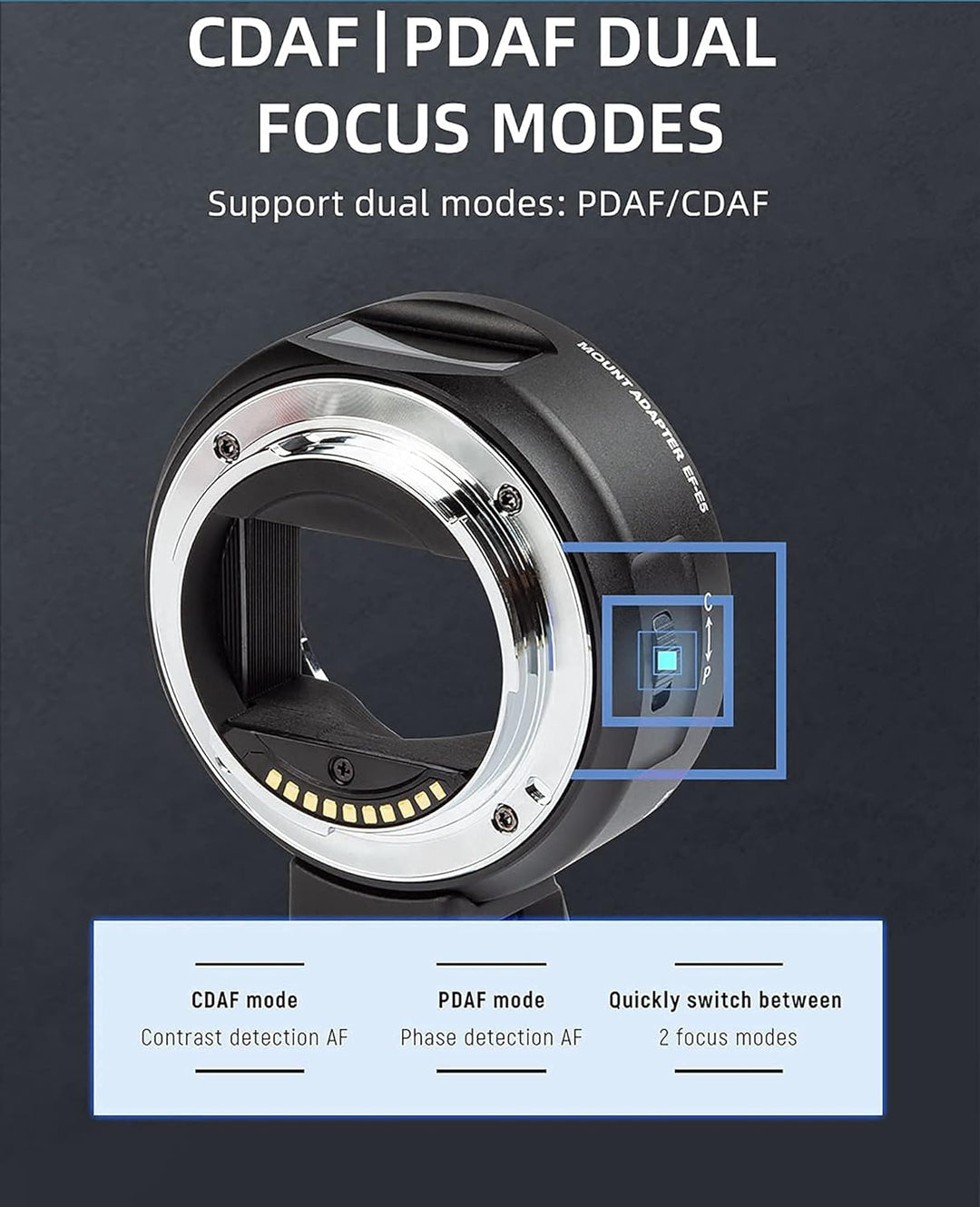 Viltrox Autofokus Adapter EF-E5 kompatibel mit Canon EF/EF-S Objektiv auf Sony E-Mount Kamera A9 A7