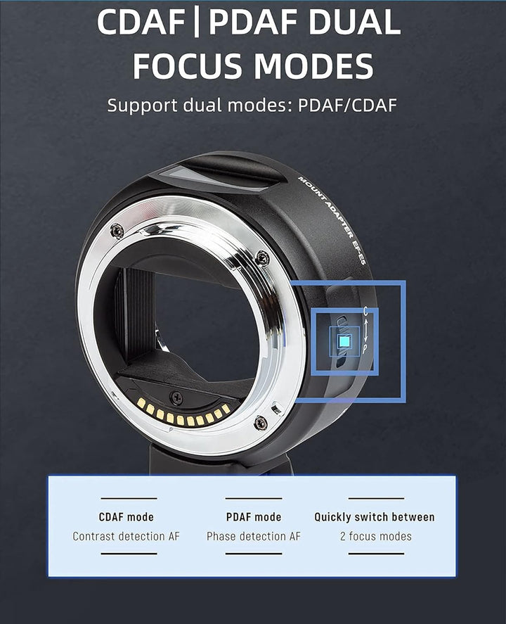 Viltrox Autofokus Adapter EF-E5 kompatibel mit Canon EF/EF-S Objektiv auf Sony E-Mount Kamera A9 A7