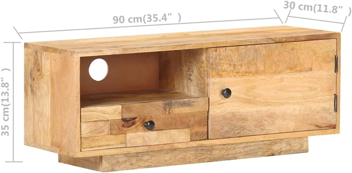 vidaXL Mangoholz Massiv TV Schrank 1 Tür 1 Regal 1 Schublade Lowboard TV Möbel Sideboard Fernsehtisc