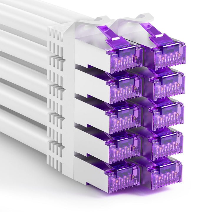 FGB 10Gbps Patchkabel 0,5m x10, RJ45 Netzwerkkabel CAT 7, (SFTP PIMF Schirmung) Kupfer Ethernet Kabe