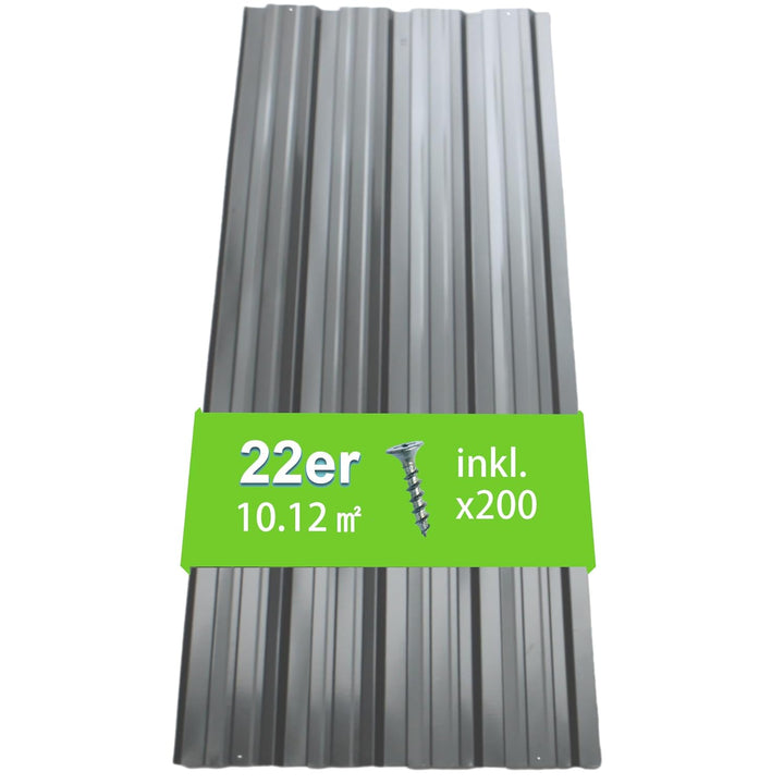 Thanaddo 22er Set Profilblech Trapezblech mit Schraube Blech Metall Dachblech Dach Platten Stahlblec