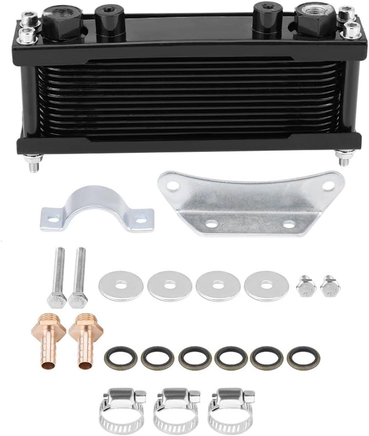 Motorrad Ölkühler, Qiilu Ölkühler, Upgrade Aluminium Motorrad Motorölkühler Kühlung Kühler 50CC-200C