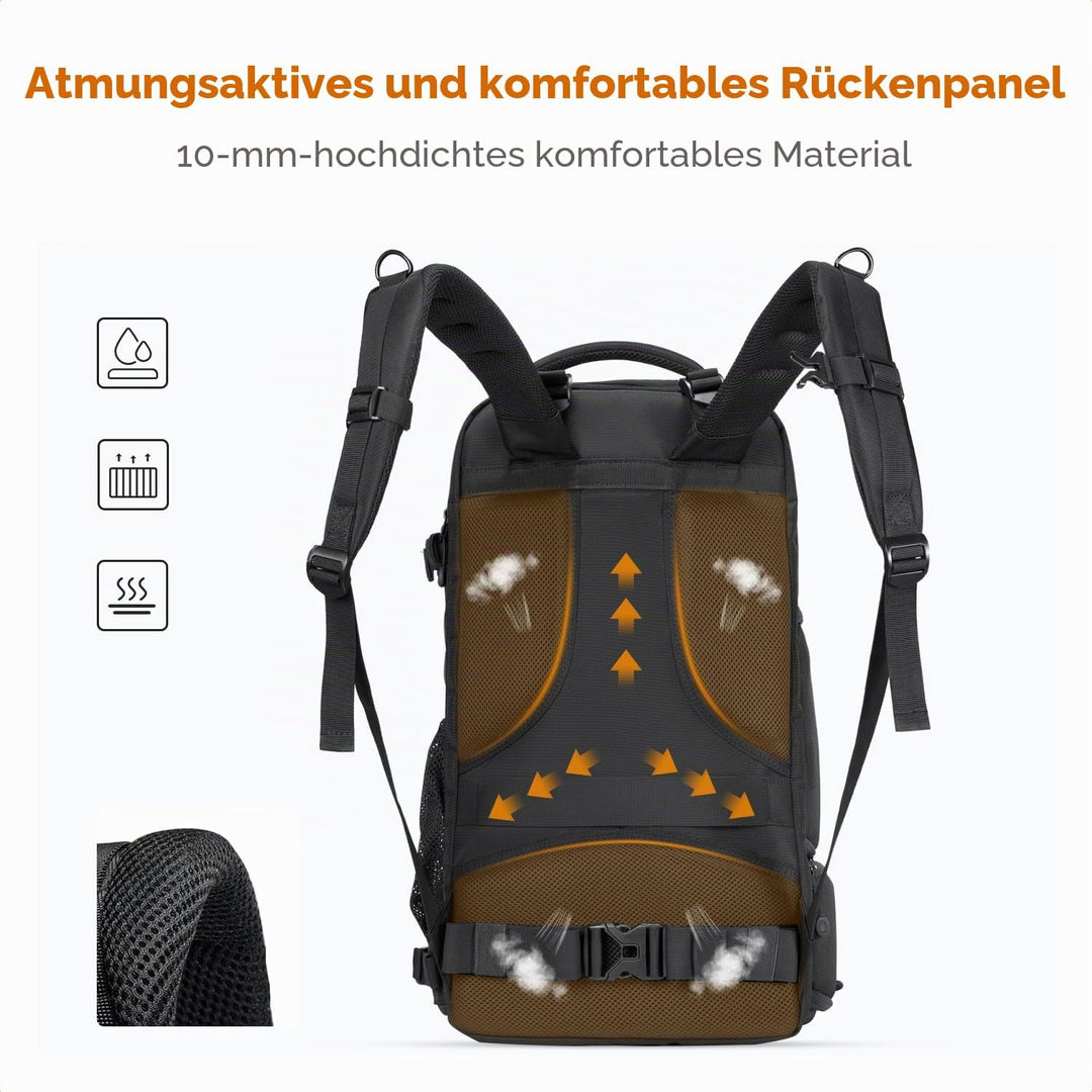 K&F CONCEPT Fotorucksack Gross Kamerarucksack 30L Wasserdicht Camera Backpack mit Regenschutz für DS