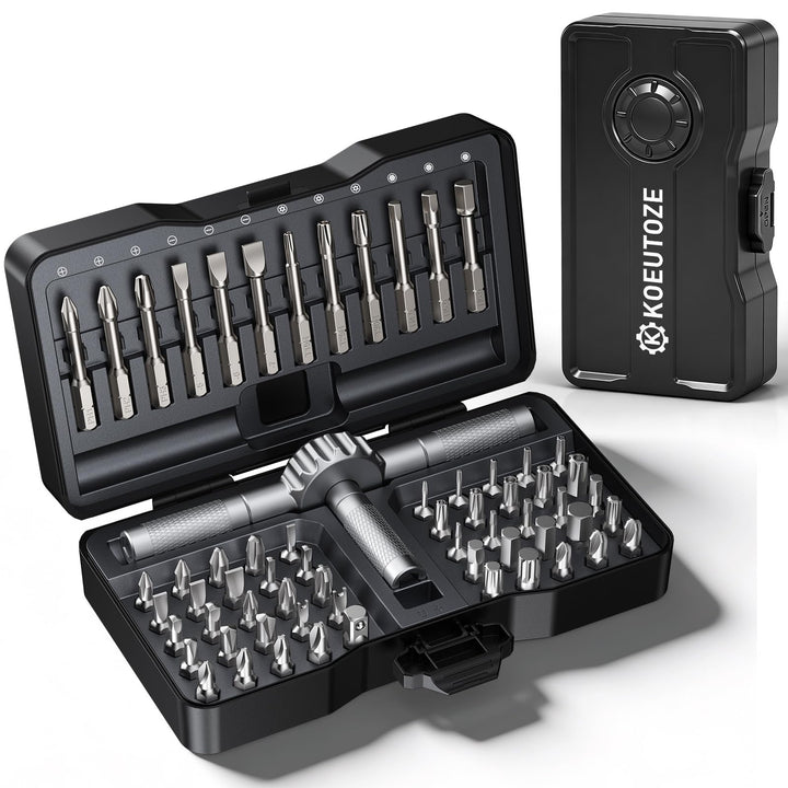66-in-1 Ratschenschraubendreher Set, Magnetic Screwdriver Set mit 62 S2-Bits, Abnehmbarem Ratschengr