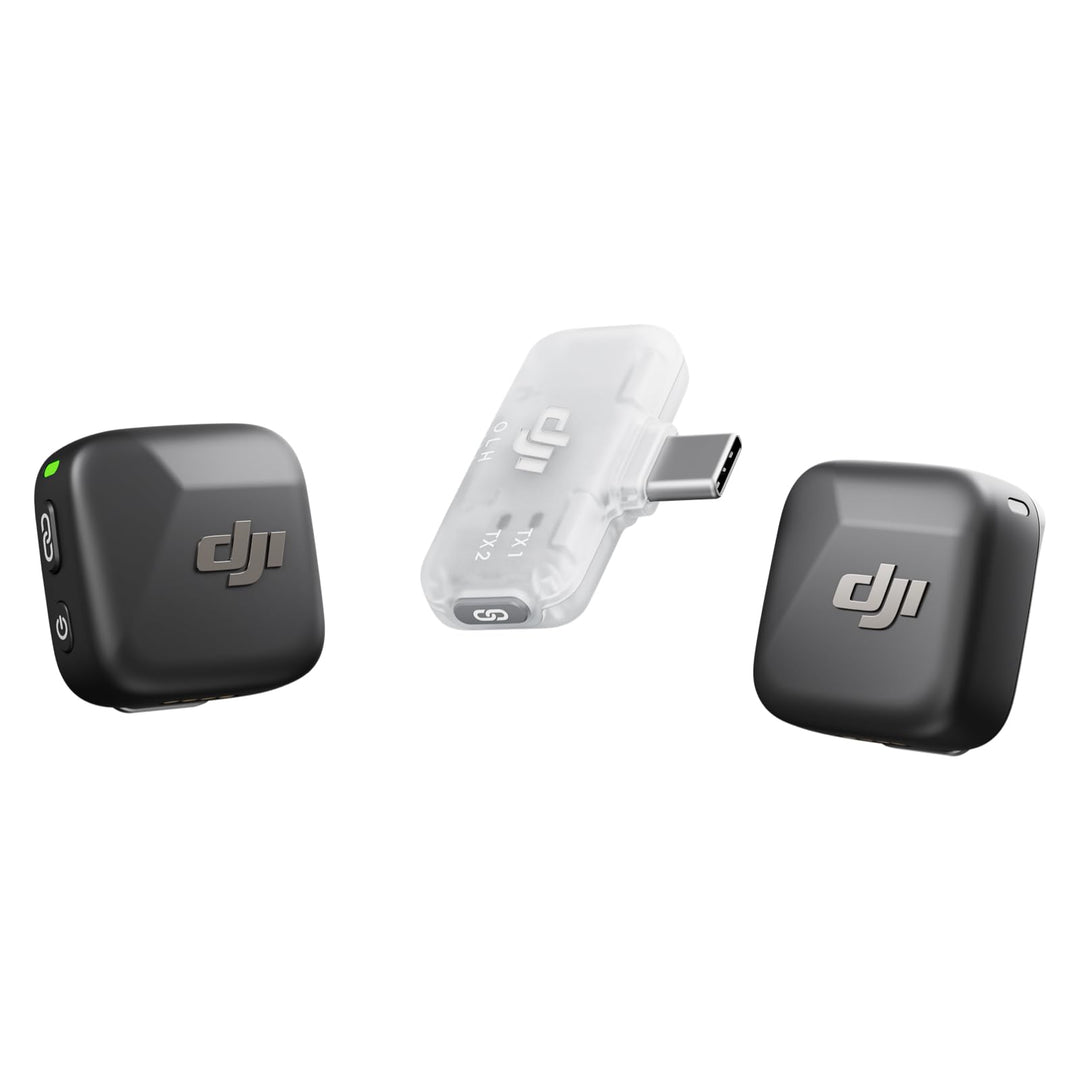 DJI Mic Mini (2 Sender + 1 Handy-Empfänger), Ansteckmikrofon, drahtloses Lavalier-Mikrofon für iPhon
