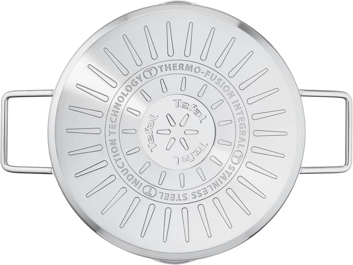 Tefal Nordica H852S655 Kochtopf, 6-teilig, 18/20/24 cm, Edelstahl + Glasdeckel, Ausgiesser, einfache