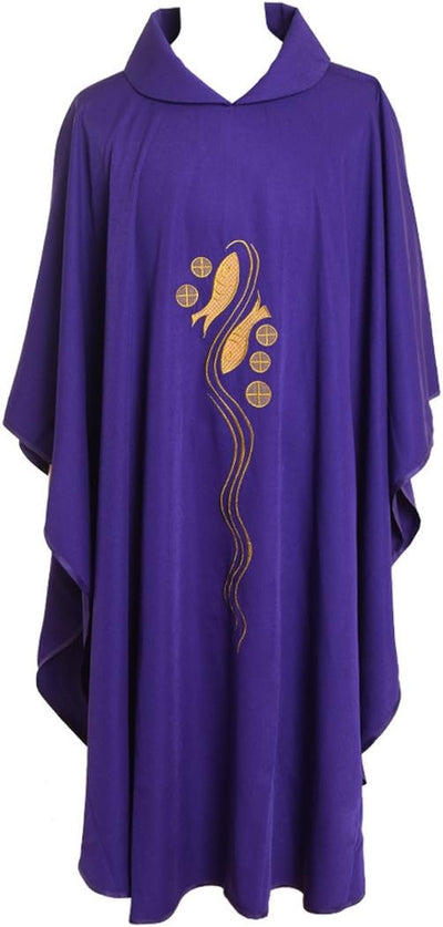 BLESSUME Priest Kasel (Gewand) Steinschmätzer Bestickt Mass Liturgische Kleidung zusammenklappbar Ba