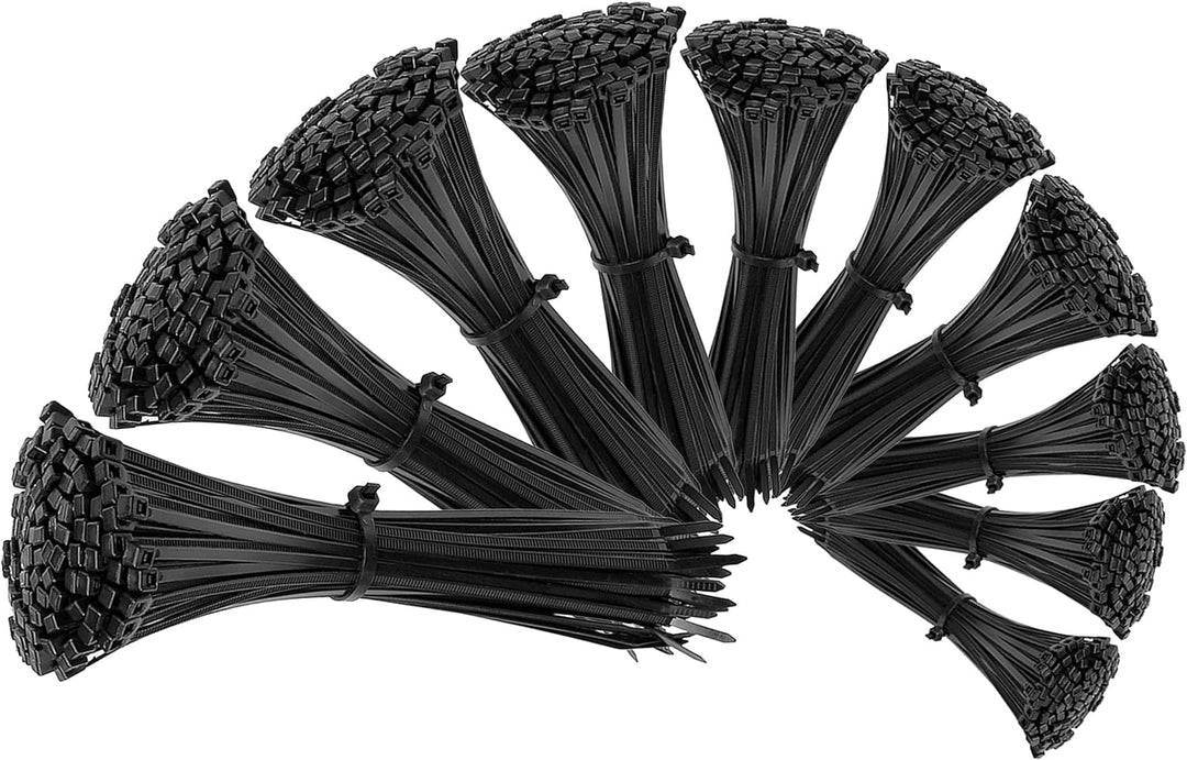 Polyamid-Kabelbinder-Set, 1000 Stück (1000 Stücke, Schwarz) 1000 Stücke Schwarz, 1000 Stücke Schwarz