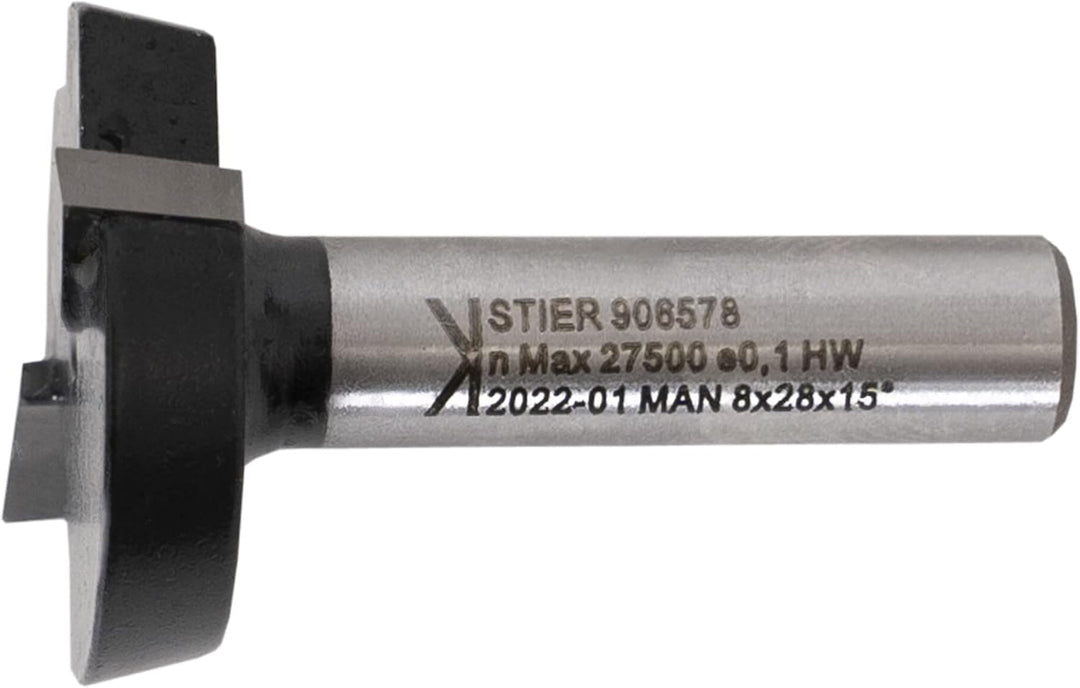 STIER Planfräser HW 8 mm Durchmesser 28 mm NL 7,5 mm 5 Grad