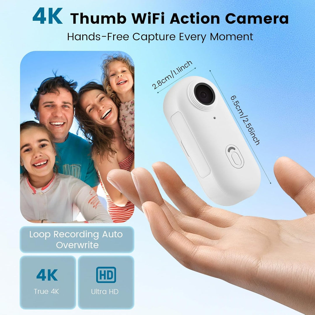 Multifunctional Mini Action Cam WiFi, 4K Bodycam körperkamera,Actionkamera mit 64 GB Speicherkarte,