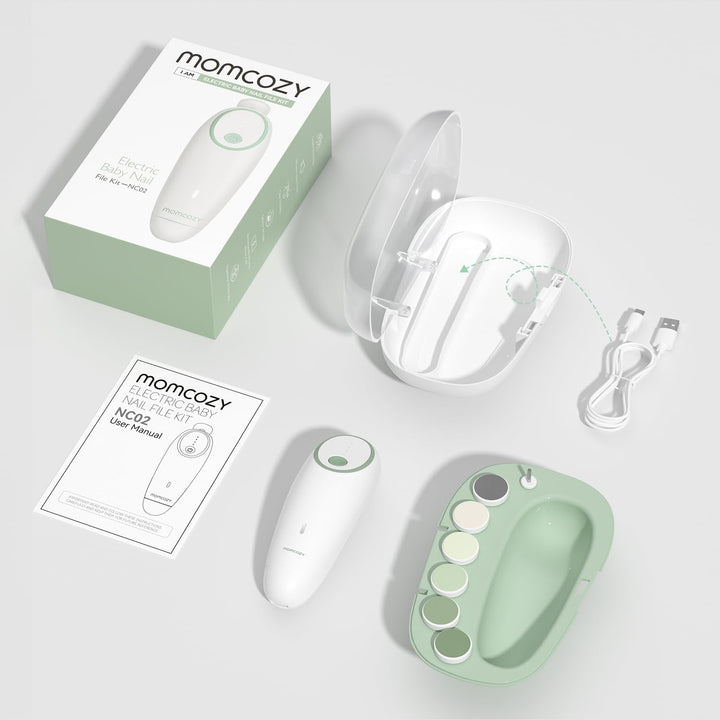Momcozy Baby Nagelfeile Elektrisch, Sanfter Baby Nageltrimmer Elektrisch Wiederaufladbar, Baby Nagel