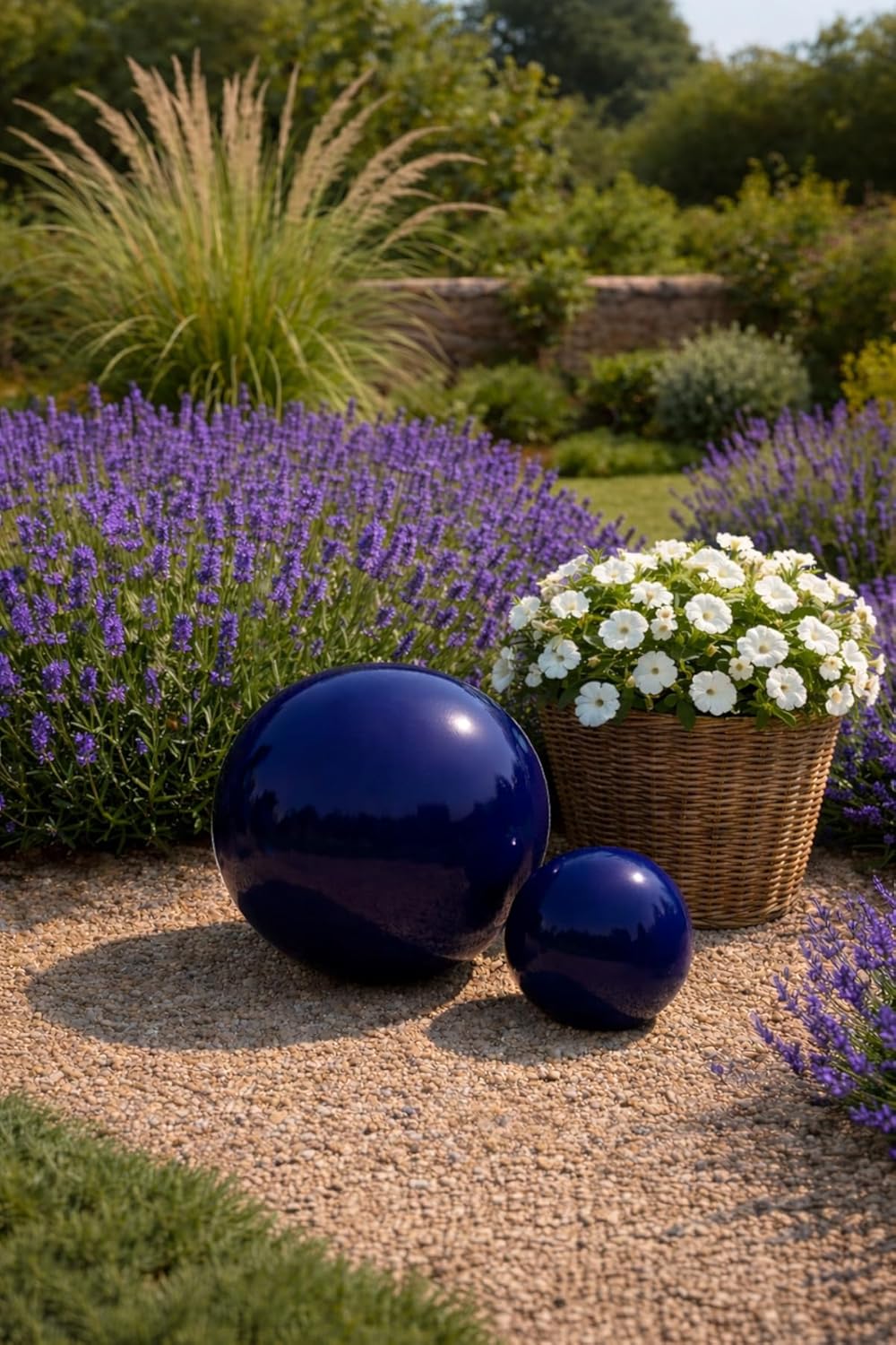 Keramik Kugel 30 cm Gartenkugel Dekokugel Gartenfigur Dekoration aus frostfester, witterungsbeständi
