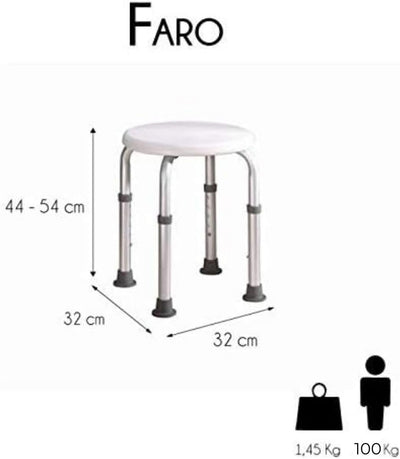 Mobiclinic, Duschhocker, Modell Faro, Duschhocker für senioren, Duschhilfe, Badestuhl für Behinderte