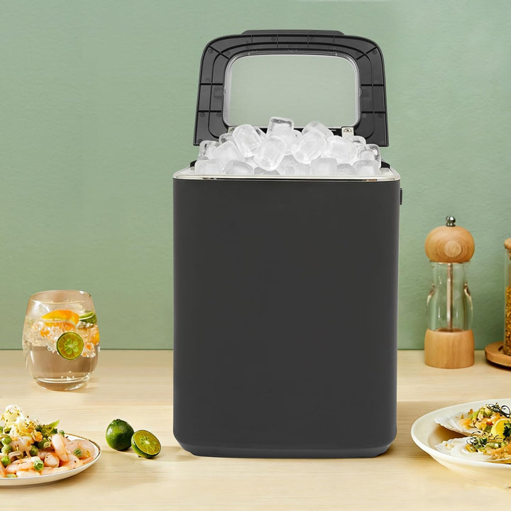 Eiswürfelmaschine Klein Kapazität:108 Stück Geräuscharm Eismaschine (Black) | Wassereingabekapazität