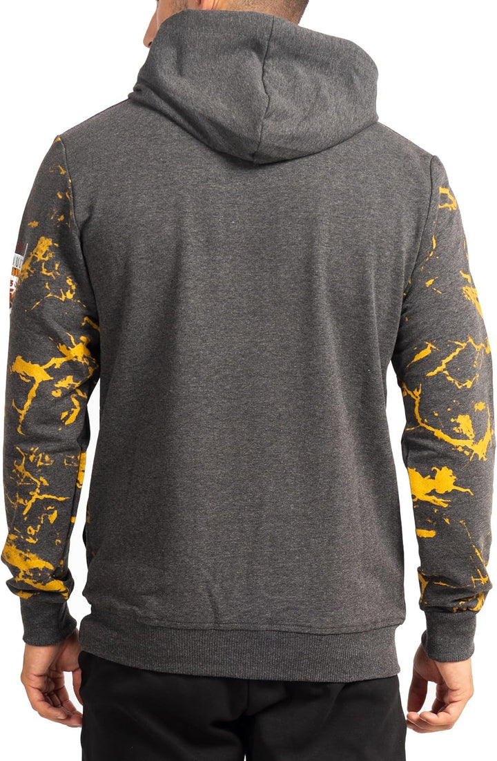 Subliminal Mode Herren-Kapuzen-Sweatshirt, langärmlig, zweifarbig, mit Tasche, lässiger Stil, Basic,