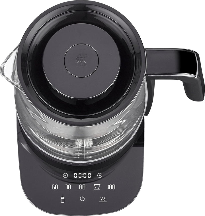 ZWILLING ENFINIGY Wasserkocher aus Glas mit Teesieb, Temperatureinstellung & Teetimer, 1850 Watt, 1,