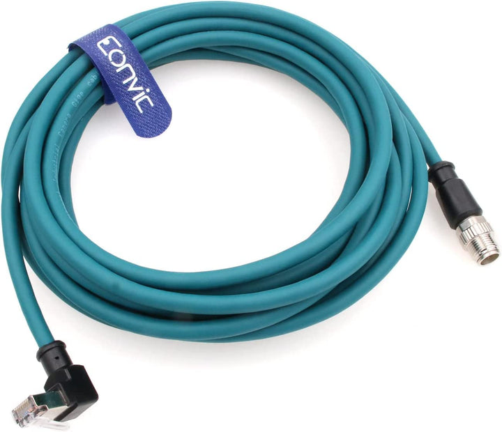 M12 Ethernet Kabel hochflexibel M12 X Typ 8 Pin auf rechtwinklig RJ45 Industrie geschirmt Cat5e SFTP