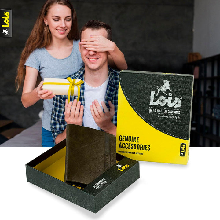Lois - Geldbörse Herren Leder - Herren Geldbörsen Leder mit RFID Schutz - Geldbörse Herren Klein - G