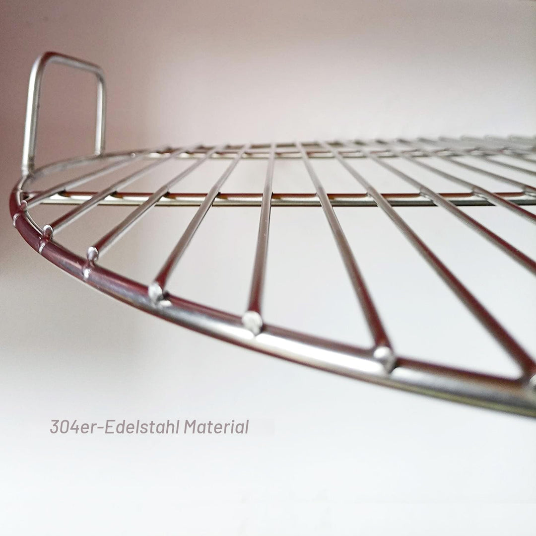 Runde 304 Edelstahl Grillroste mit Grillzange, 44.5 cm Durchmesser, passend für Weber 47cm Kugelgril