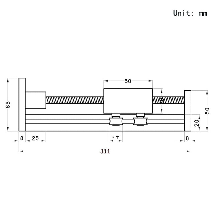 Zeberoxyz 200mm effektive Länge Linear Schienenführung Kugelumlaufspindel SFU1605 mit NEMA17 Schritt
