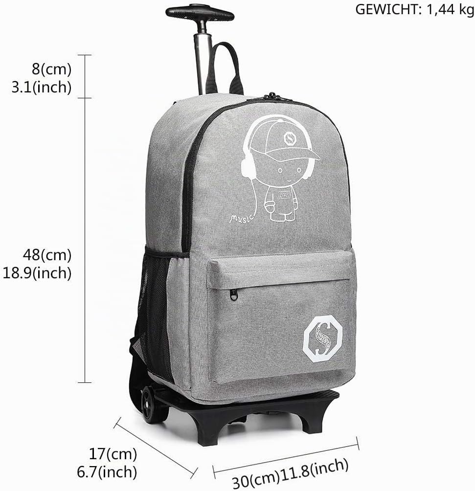 KONO Kinderrucksack Rucksack Backpack Schulrucksack Gepäck Koffer Kabine Rädern Trolley Reise Rädern