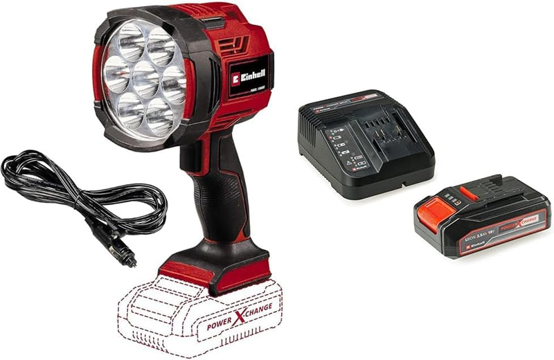 Einhell Akku-Lampe TE-CL 18/2500 LiAC Power X-Change (Li-Ion, 18 V, 2500 lm Lichtstrom durch 7 LEDs,