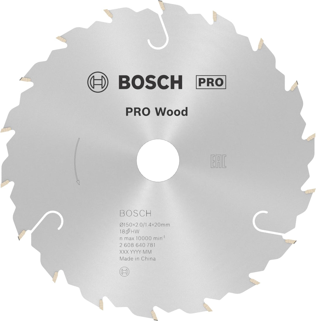 Bosch 1x PRO Wood Kreissägeblatt für Akku-Handkreissägen (für Weichholz, Hartholz, Ø mm, Professiona