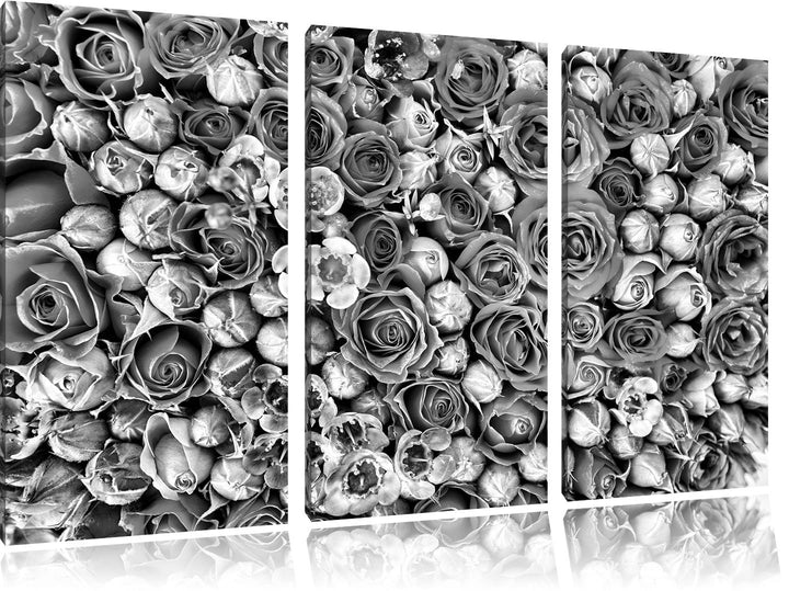 Pixxprint Blumen als Leinwandbild/Grösse: 3 Teilig (120x80) cm/Wandbild/Kunstdruck/fertig bespannt