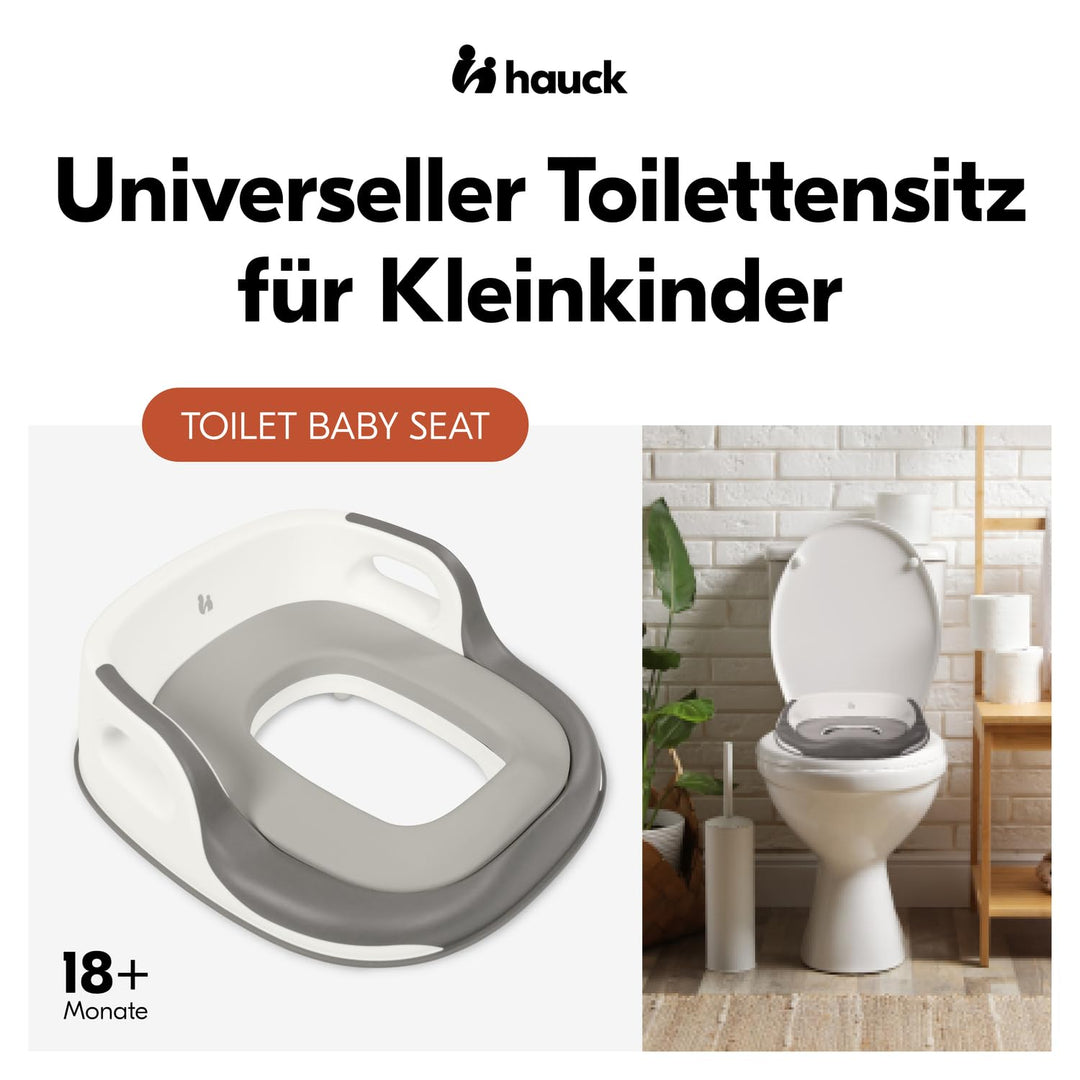 hauck Toilet Baby Seat, Grau - Universeller Toilettensitz für Kinder ab 18 Monaten, Einfache Befesti