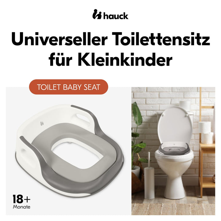 hauck Toilet Baby Seat, Grau - Universeller Toilettensitz für Kinder ab 18 Monaten, Einfache Befesti