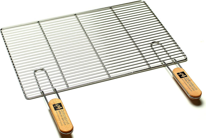 Edelstahl-Grillrost mit abnehmbaren Handgriffen 54 x 34 cm von Ihrem Grillrostprofi