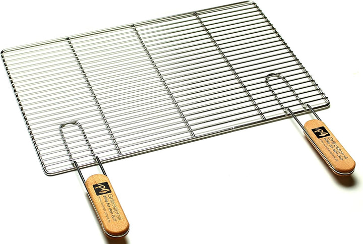 Grillrostprofi Edelstahl-Grillrost mit abnehmbaren Handgriffen 50 x 35 cm
