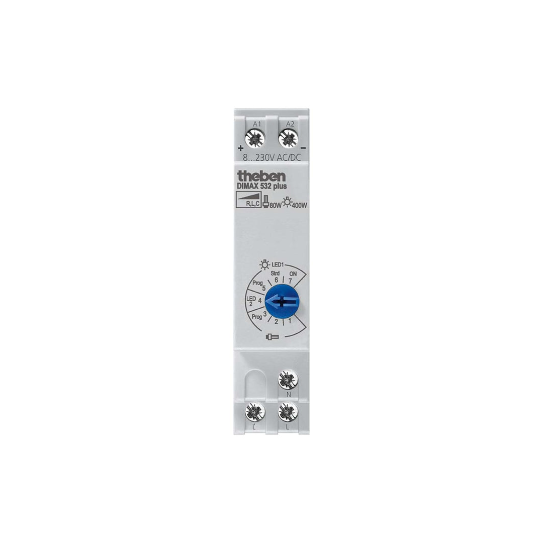 Theben 5320001 DIMAX 532 plus I Universaldimmer I Reihenbau-Dimmer I Universaldimmer mit automatisch