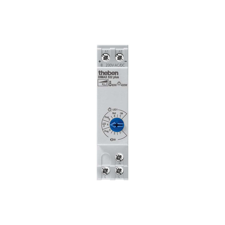 Theben 5320001 DIMAX 532 plus I Universaldimmer I Reihenbau-Dimmer I Universaldimmer mit automatisch