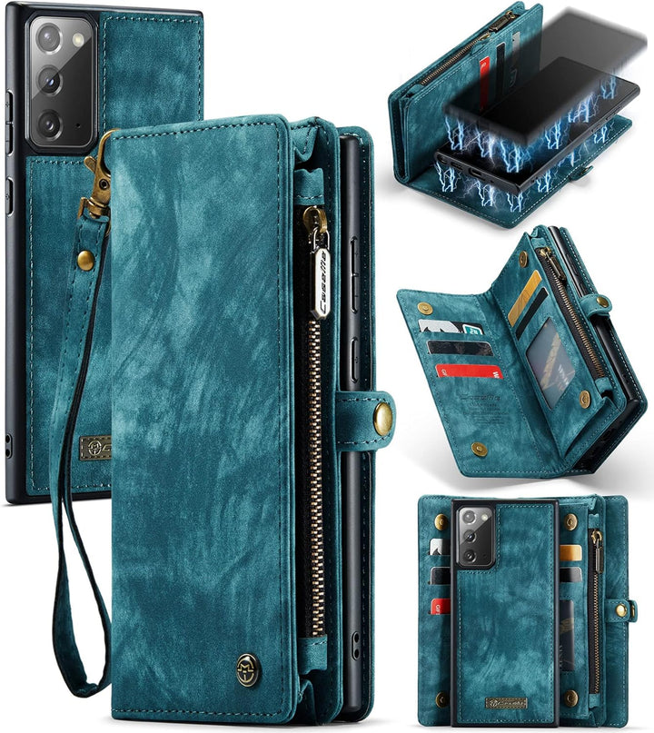 UFinetech 2-in-1 Luxus Samsung Galaxy Note 20 Hülle Case Tasche Magnetische Gute Flip Kartenfach Ket