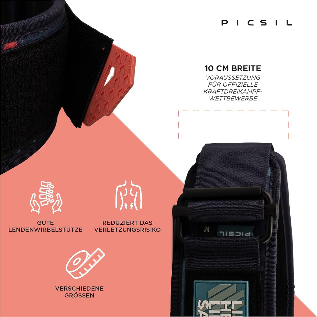 PICSIL - Lendenwirbelgurt Lockpro aus Neopren, Flexibler Support für Cross Training, Functional &amp; Po