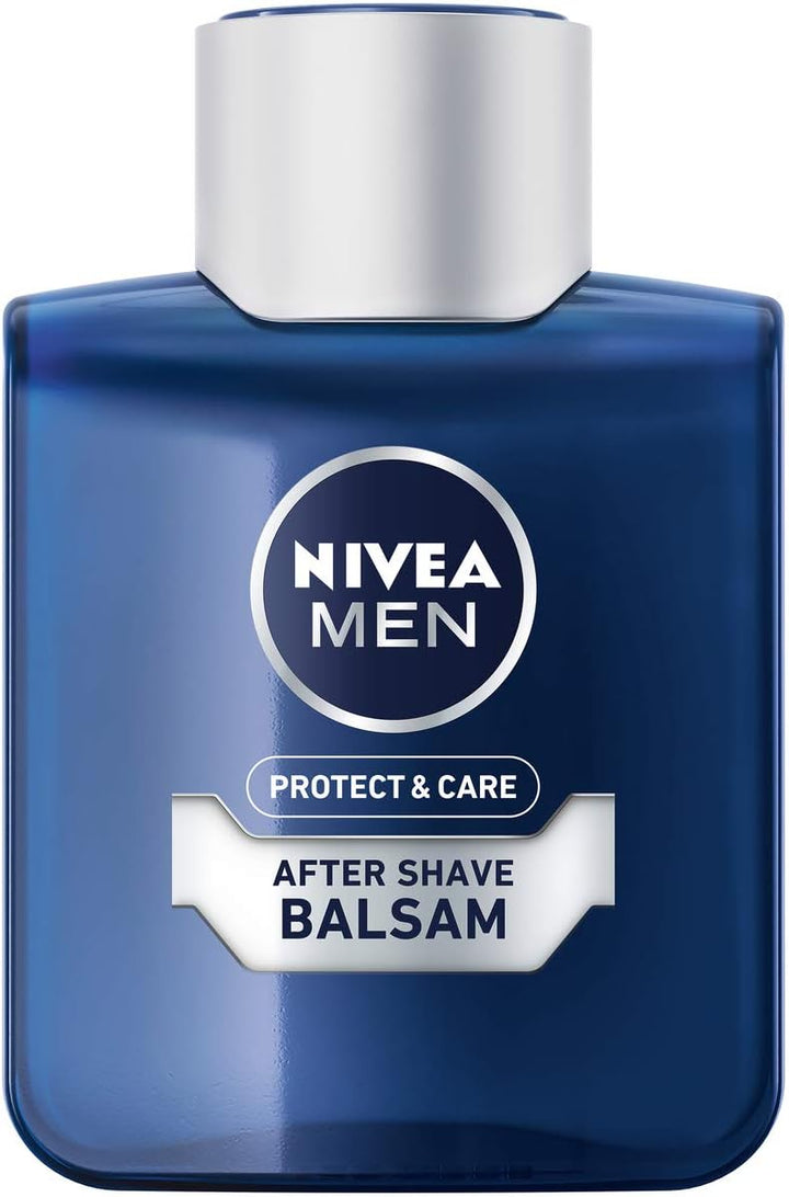 NIVEA MEN Protect & Care After Shave Balsam im 4er Pack (4 x 100 ml), beruhigendes After Shave, Haut