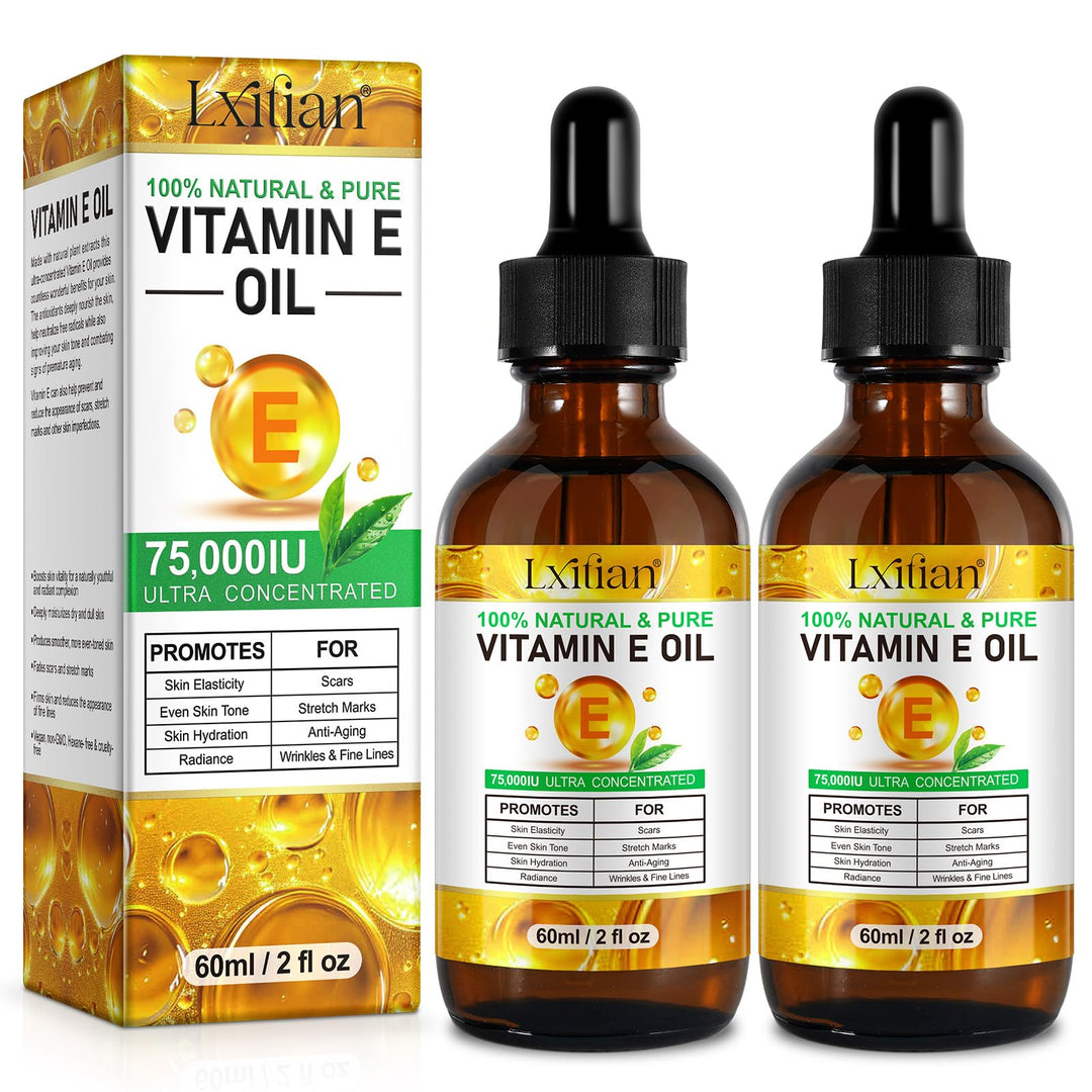 Vitamin E Öl Bio für Kosmetik, Vitamin E Tropfen, 75,000 IU, 100% Reines Natürliches vitamin e Öl fü