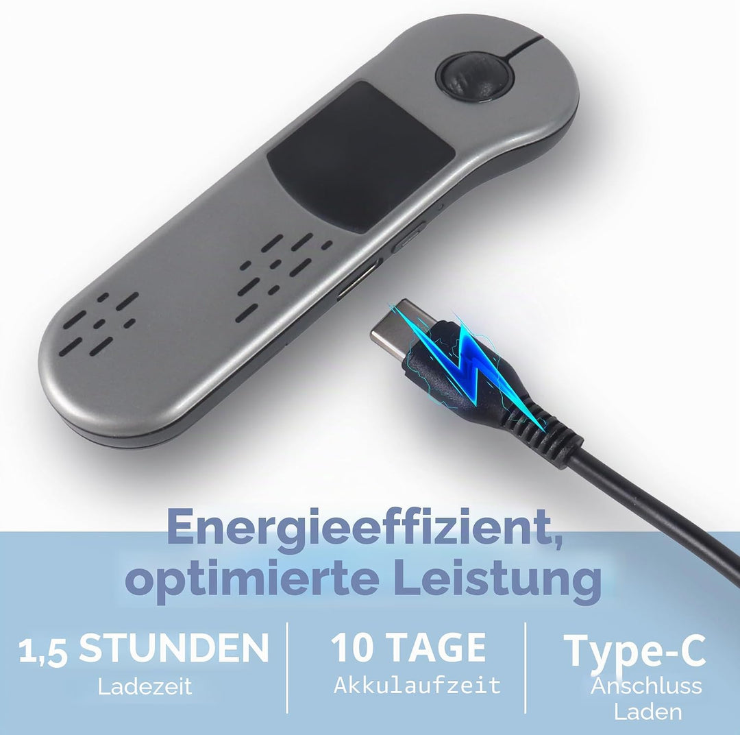 Fingerspitzen Scrolling Mini Bluetooth-Maus,BT5.3+2.4G+USB-C,Drei-Modus+Touchpad,4in1Tragbare Page T