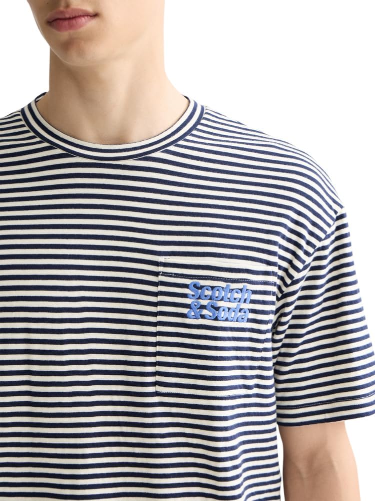 Scotch & Soda Herren Pocket T-Shirt T-Shirt S Combo B White/Navy 410, S Combo B White/Navy 410