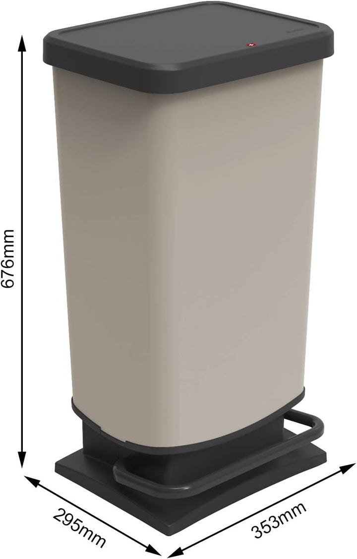 Mülleimer 40l mit Pedal und Deckel Beige