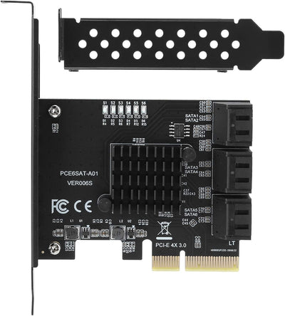 Tbest Asm1166 6-Port, PCIe-Sata-Erweiterungskarte, Interne Komponenten, Erweiterungskarte PCIe auf 6