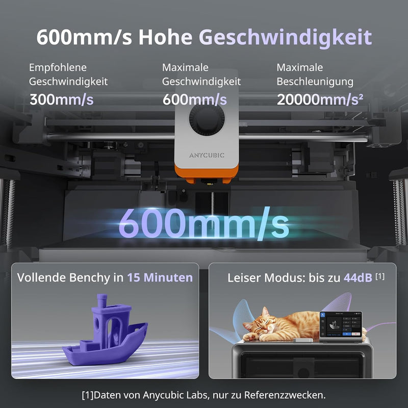 Anycubic Kobra S1 3D-Drucker, 600mm/s Hochgeschwindigkeitsdruck, AI-Überwachung, 320°C Hotend mit Ab