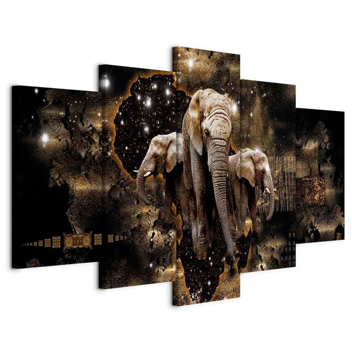 murando - Bilder Tiere 150x75 cm Vlies Leinwandbild 5 tlg Kunstdruck modern Wandbilder XXL Wanddekor