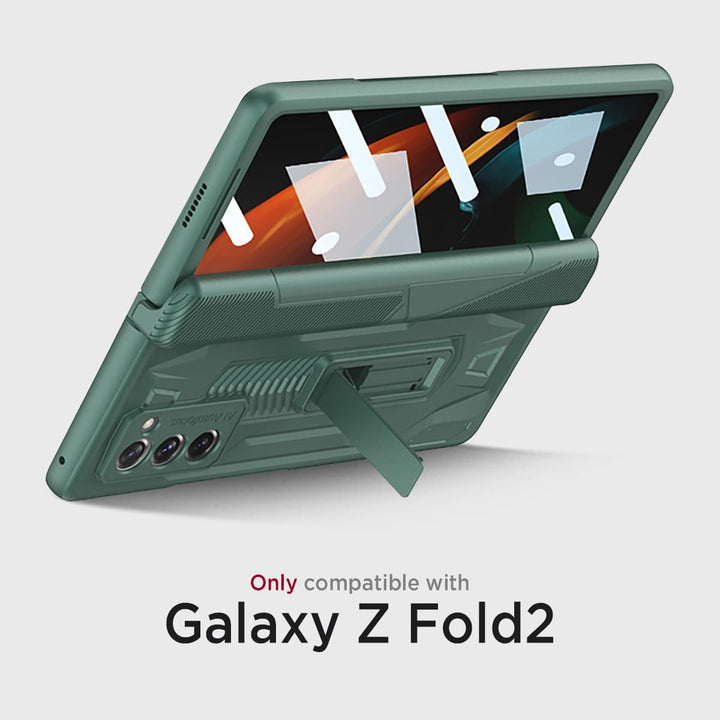 Miimall Schutzhülle Kompatibel mit Samsung Galaxy Z Fold 2 Hülle mit Ständer, Robust PC Handyhülle m