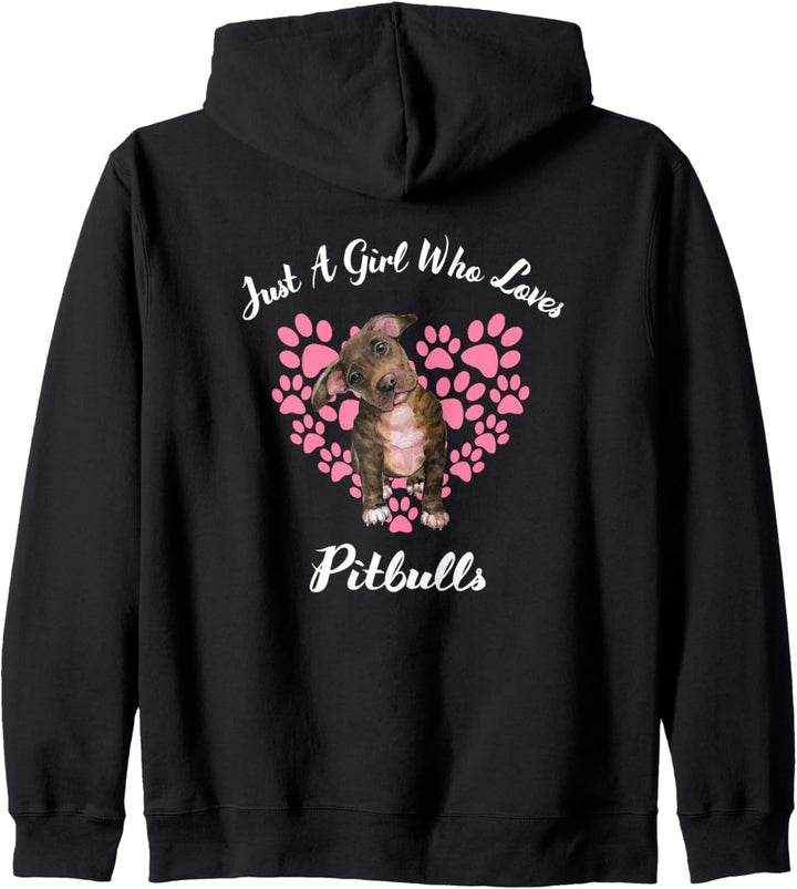 Just A Girl Who Loves Pitbulls Hunde Süsser Welpe Kapuzenjacke