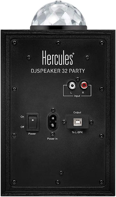 Hercules DJSpeaker 32 Party: 2 x 15 Watt aktive Monitor-Lautsprecher mit integrierter Beleuchtung