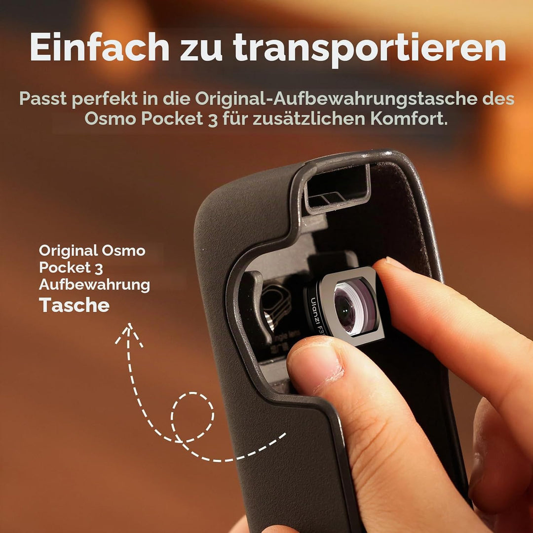 ULANZI F35 Pocket 3 Weitwinkelobjektiv, 112° Weitwinkelobjektiv kompatibel mit DJI Osmo Pocket 3 Zub